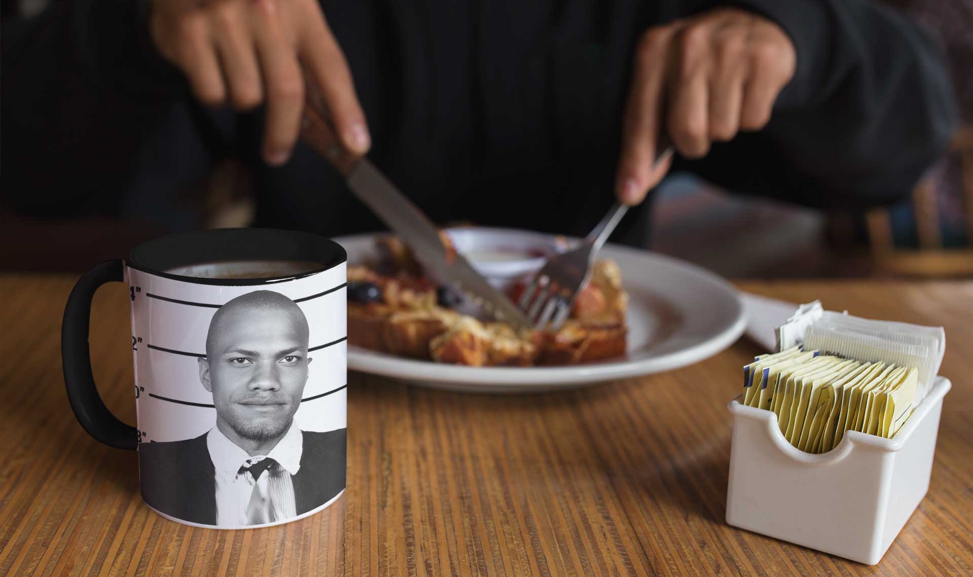 Mug on restaurant table